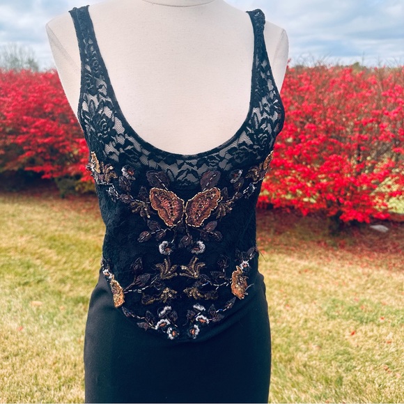 FREE PEOPLE Black dress Embroidered Beaded Sequin Secrets of Eden - Picture 11 of 16